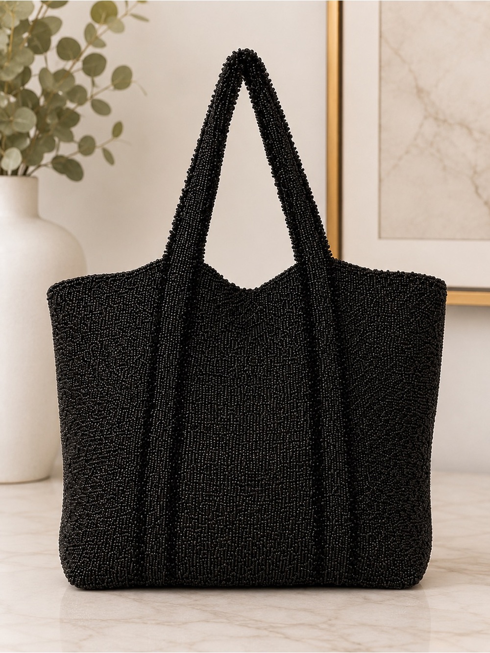 Muche & Muchette Black Oversized Tote Shoulder Bag Carryall Purse